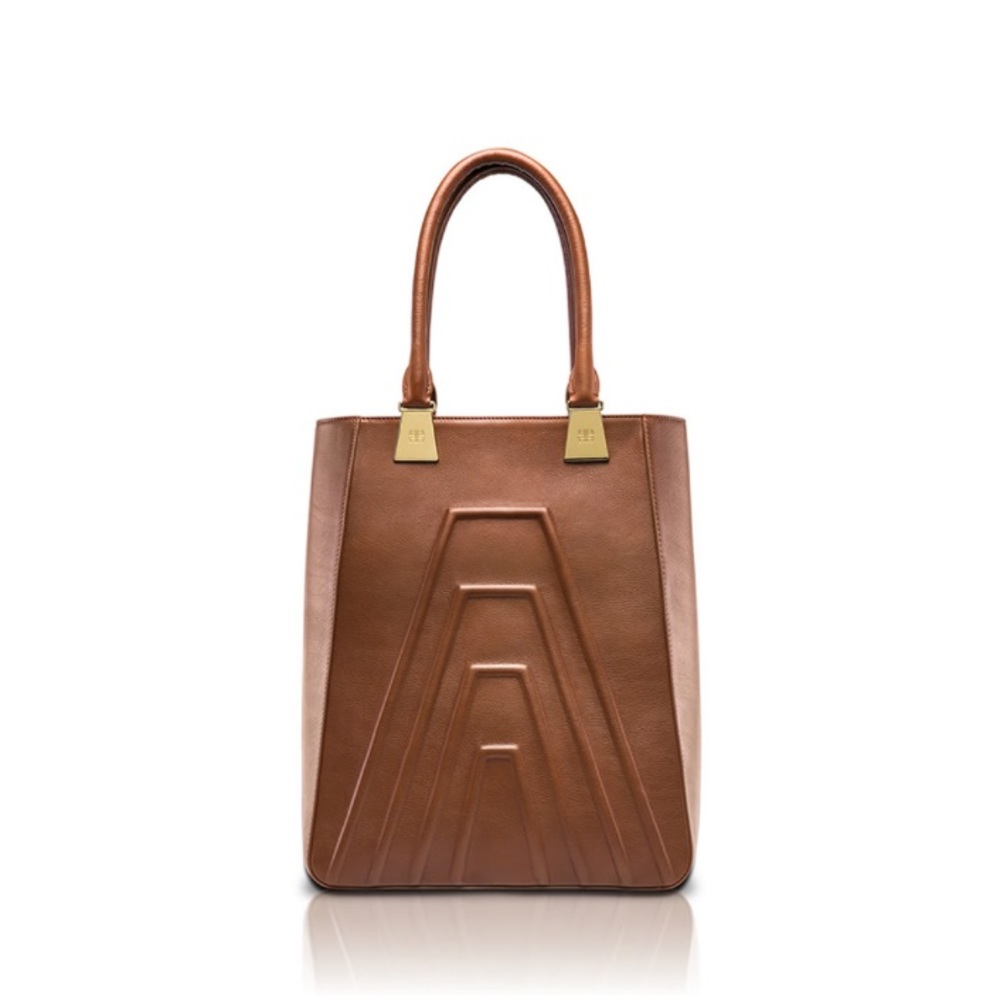 Kristina George brown leather tote bag